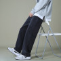 Men's Denim Wide-leg Pants Korean Style Elastic Waist