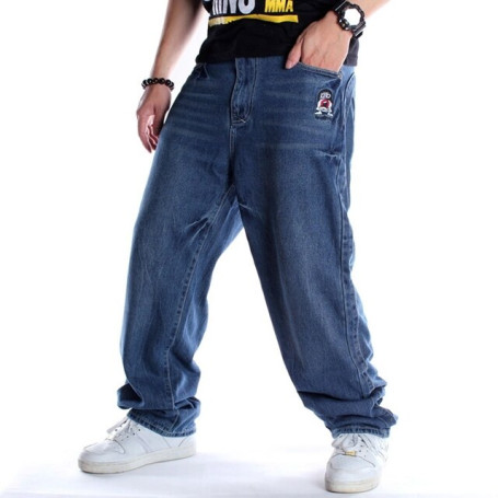 Men's Casual Hip Hop Jeans Pocket Loose Large Size