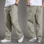 Men's Thin High Waist Cargo Pants Large Size Loose Straight Pants