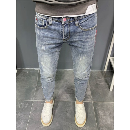 Brand Men Slim Fit Skinny Denim Jeans Stretch Trousers