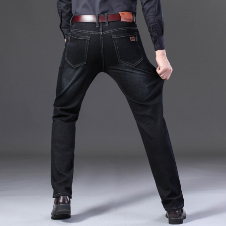 Men's Straight Tube Loose Elastic Jeans Denim Trouser