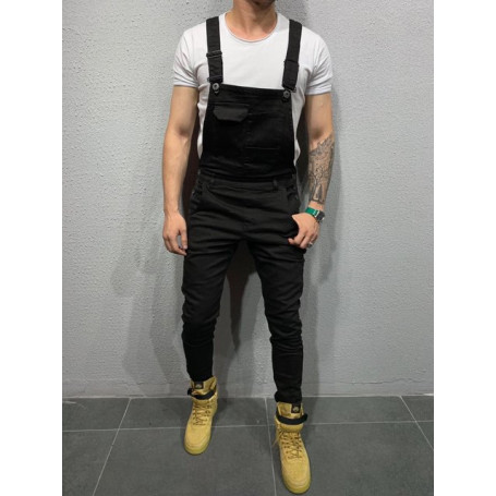 Jumpsuit Ripped Denim Jeans Trousers Popular Overalls Men's Suspenders