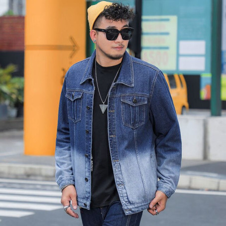 Cotton Denim Jacket Men's Clothing Streetwear Lapel Coat