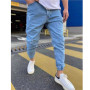 Men's Jeans Casual Elastic Waist Beam Foot Jogger Denim