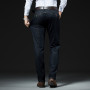 Men's Stretch Business Thick Casual Office Straight Denim Trousers