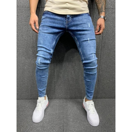 Ripped Skinny Jeans Men Vintage Pencil Denim Trouser