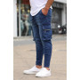 Men's Slim Fit Stretch Jeans Casual Fashion Multi Pocket Denim Trousers