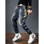 Men Stretch Retro Streetwear Relaxed Tapered Jeans