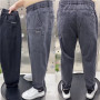 Men Jeans Loose Fit Vintage Harem Pants Multi Pockets Denim Cargo Pants Slack Bottom Hip Hop Jogger Jeans Men