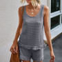 Women tassel Tracksuit Loungewear Casual Sleeveless Tops + Slim Shorts Suit Elegant Woman Set Outfits