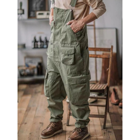 Fashion Men Jumpsuits Lapel With Belt Streetwear Loose Casual Romper