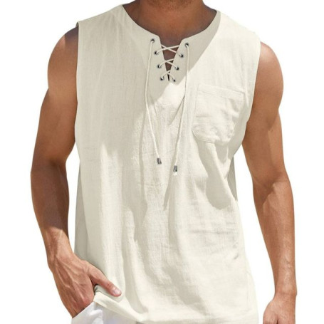Men's LINEN TANK TOP linen shirt