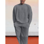Men's Tracksuit 2 Piece Set Solid Color Sports Suit Man Sets Outfits Long Sleeves T-shirt+Pants Clothing