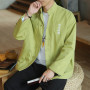 Men's Retro Hanfu Coats Casual Kung Fu Cardigan Jackets Tops Fashion