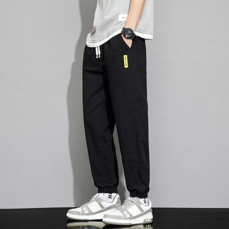 Casual Pants Men Cotton Elastic Drawstring Waist Sweatpants Outdoor Joggers Loose Trousers Male Large Size 5XL