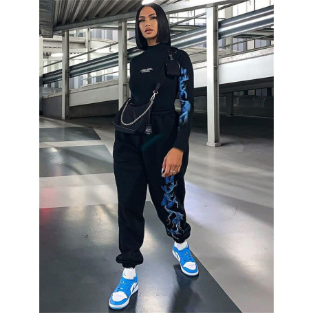 Lightning Butterfly Print Loose Sweatpants Women Pants Casual Joggers Baggy High Waist Pants Harajuku New