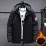 Outdoor Black Fashion Parkas Zip Up Jacket Winter Thick Velvet Oversize 7XL 8XL 9XL Coat For Men's Windproof Waterproof Clothes