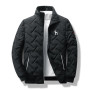 Men's Jacket Coat Quilted With Thick Jacket Warm Pilot Jacket Zipper Recreational Grid Vertical Zipper Jacket