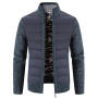 Men Sweatercoat Fashion Patchwork Mens Knitted Sweater Jackets Casual Outerwear