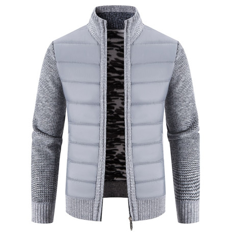 Men Sweatercoat Fashion Patchwork Mens Knitted Sweater Jackets Casual Outerwear