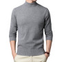 Men's Half Turtleneck Solid Color Pullover Fashion Thickening  Middle-aged  Long-sleeved Top pullover