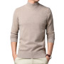 Men's Half Turtleneck Solid Color Pullover Fashion Thickening  Middle-aged  Long-sleeved Top pullover