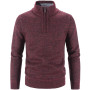 Men's Fleece Thicker Sweater Half Zipper Turtleneck Pullover Quality Male Slim Knitted Wool Sweaters