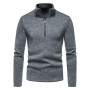 Autumn Mens Zipper Sweater Solid Color High Collar Sweatshirts Pullover Men's Jumpers Oversize Turtleneck Top S-3XL