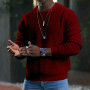 Pullover Sweater Long Sleeve Knitwear Male Clothing M-3XL