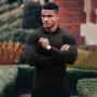 Polo Shirt Men Fashion Lapel Buttons Long Sleeve Bodybuilding Workout Clothing