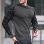 European and American Men's Fashion Waffle Top Knit Long Sleeve