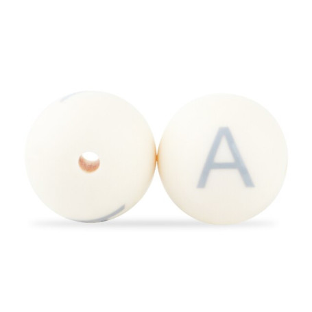 10pcs/lot 15mm Letter Silicone Beads Baby round English Alphabet silicone beads Teething Teethers BPA Free DIY Pacifier Clip toy