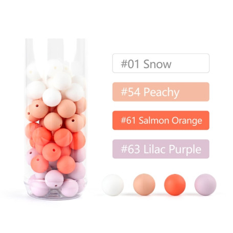 Baby Round silicone Beads 20Pcs 15mm DIY Colorful Teething Pacifier Chain Bracelet BPA Free Silicone Beads Newborn Care Toys