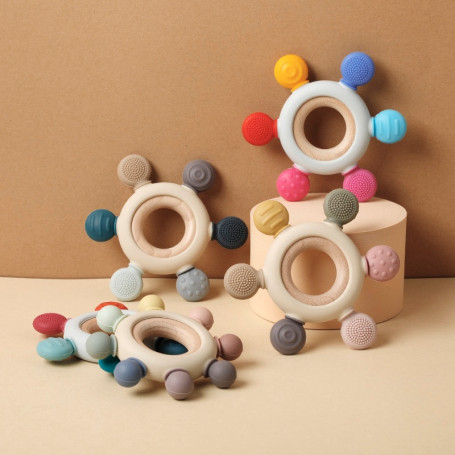 TYRY.HU 1pc Soft Silicone Teether Kids Creative Teething Teether Infant Chewing Toy Transformable Nursing Gift For Baby BPA Free