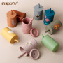 Silicone Baby Feeding Drinkware Straw Cup kid Learning Feeding Bottle Anti-Hot Leakproof Silicone Tableware Toddler Water Bottle