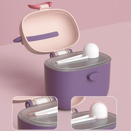 Baby Milk Powder Storage Box Food Snacks Container Travel Snap Fastener Silicone Plastic Storage Box