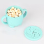 BPA Free Kids Silicone Food Storage Box Solid Color Baby Snack Cup Portable Children Snacks Container with Lid Kids Cup