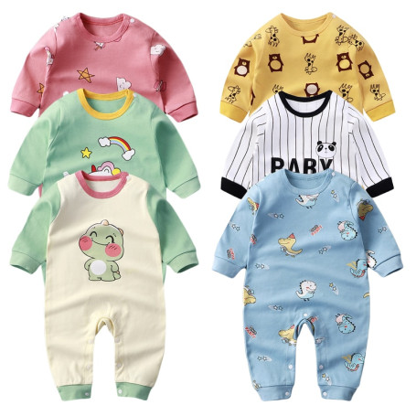 Newborn Baby Spring Autumn Romoers Long Sleeve Ha Clothes Todder Baby Boys Girls Climbing Romoer Cartoon Dinosaur Print Jumpsuit