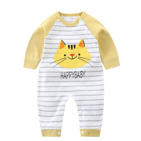 Unisex Baby Rompers Carton Printed Long Sleeve Romper Cotton Jumpsuits for Newborn Baby Boy Clothes One-Piece Outfits Bodysuit