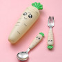 Carrot Baby Feeding Utensils Cartoon Fork Spoon Child Baby Cutlery Set Kids Tableware Kitchen Gadgets Fruit Fork Teaspoon