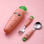 Carrot Baby Feeding Utensils Cartoon Fork Spoon Child Baby Cutlery Set Kids Tableware Kitchen Gadgets Fruit Fork Teaspoon