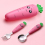 Carrot Baby Feeding Utensils Cartoon Fork Spoon Child Baby Cutlery Set Kids Tableware Kitchen Gadgets Fruit Fork Teaspoon