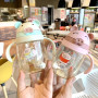 350ml Cute Baby Bottles Drinking Cups Feeding Bottle Straw Cup For Kids Gravity Ball Sippy Cup Milk Water Bottle With Scales