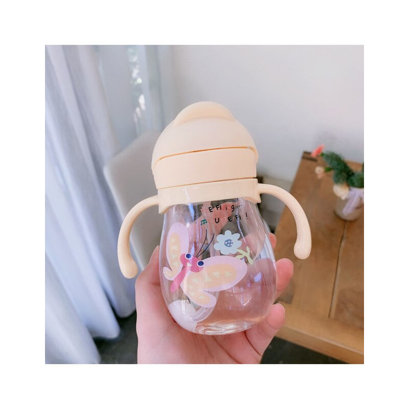 350ml Cute Baby Bottles Drinking Cups Feeding Bottle Straw Cup For Kids ...
