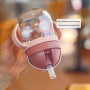 300ml Home Baby Bottle Safe Handle With Straw For Auxiliary Milk Drinking Silicone Feeding Bottle Cover Baby Feeding Accessories