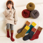 5Pcs/Lot Baby Socks Cotton Winter Boys Girls Anti-slip Floor Socks Solid Color Terry Warm Slippers Toddlers Thicken Socks1-12Y