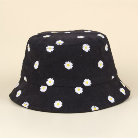Toddler Infant Sun Protection Caps Kids Cute Fashion Daisy Pattern Fisherman Hat with Windproof Strap for Boys Girls