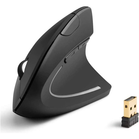 Rechargeable Ergonomic Wireless Mouse, 2.4GHz Wireless Optical Mouse with USB Receiver for Mac and Windows