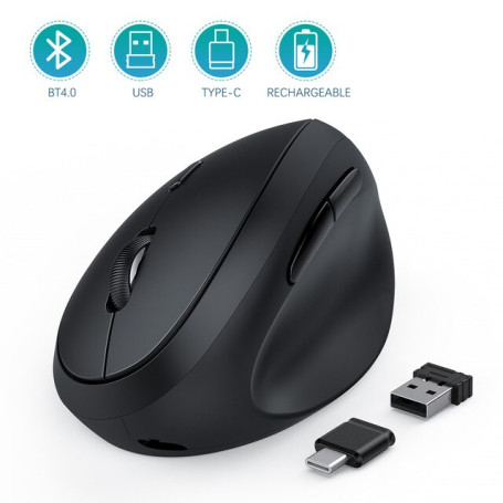 Jelly Comb Bluetooth Wireless Ergonomic Mouse Vertical Mouse USB Rechargeable Mice for PC Computer Notebook