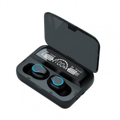2021 New F9-47 TWS Mini Touch Control In-ear Bluetooth Earphones LCD Screen Display Sports Headsets with Flashlight Mic